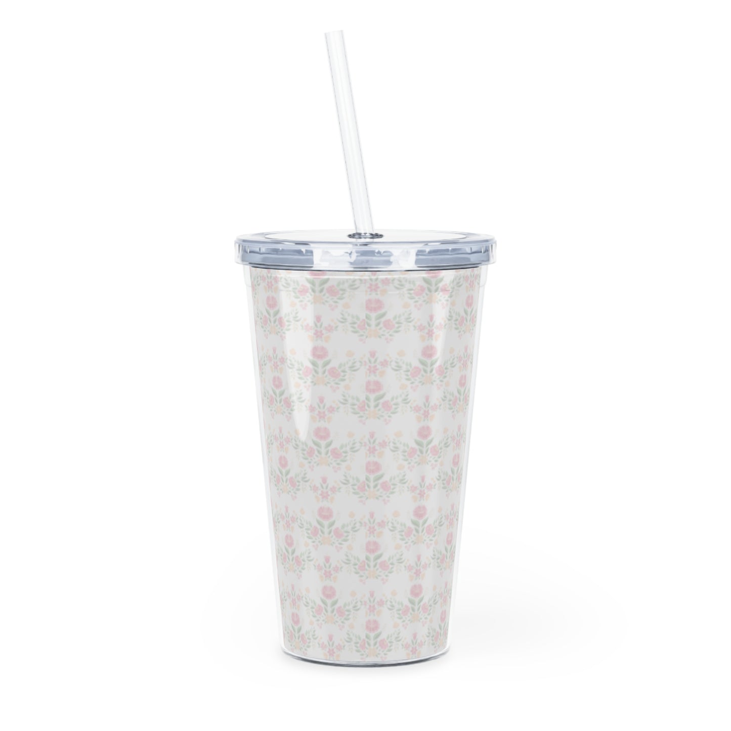 nritya Lady Pink Plastic Tumbler with Straw